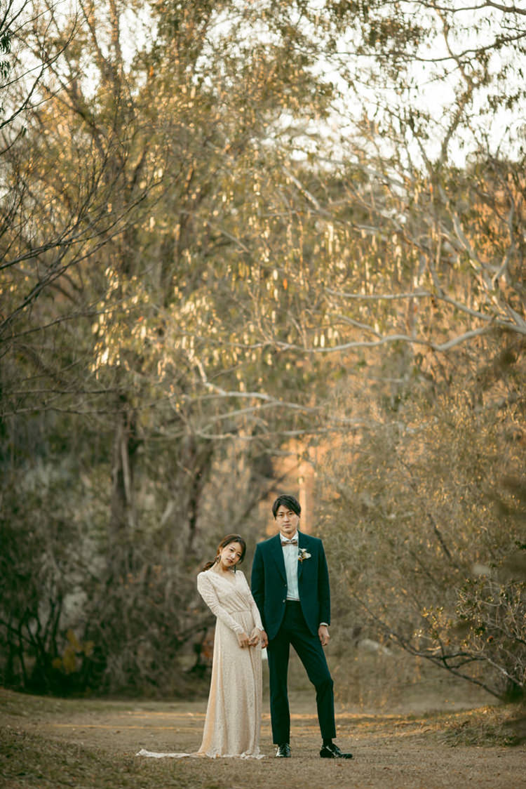 森で結婚写真