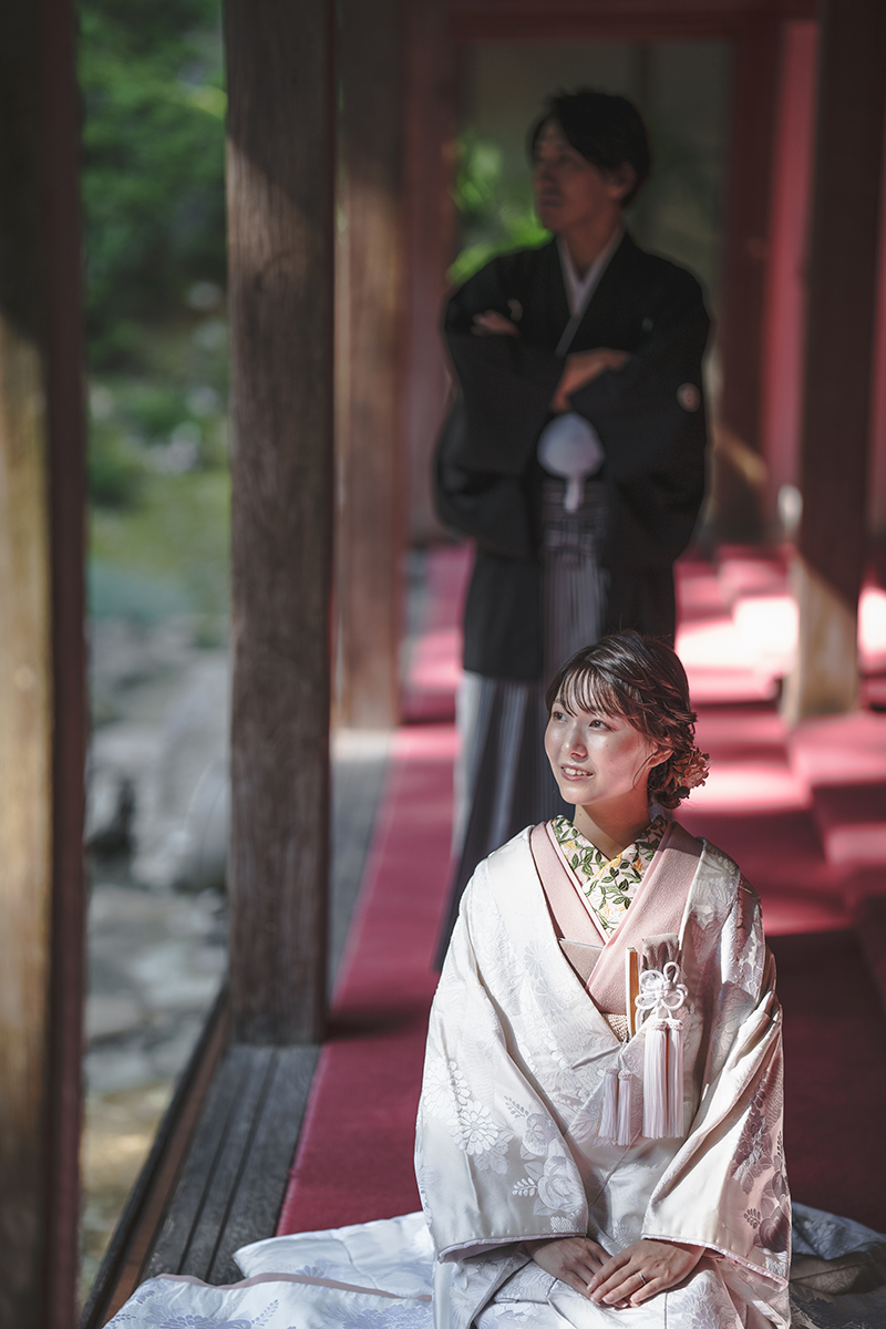 高知 竹林寺庭園で結婚写真