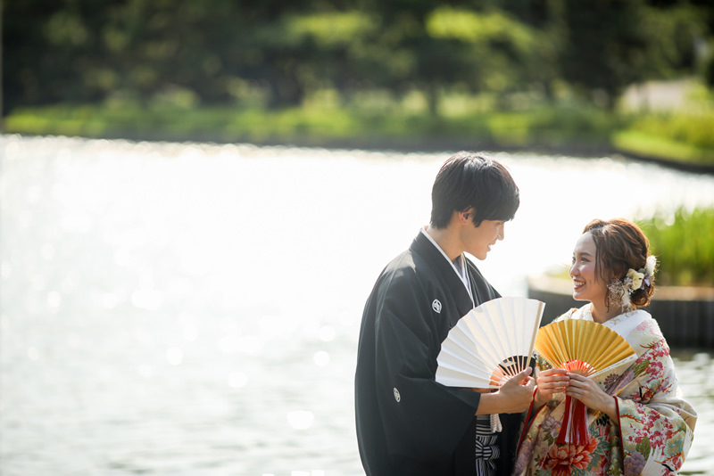 横浜 三渓園 結婚記念写真